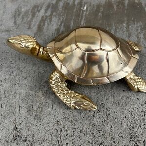 Vintage Brass Turtle Figurine